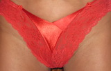 Slip Satin glänzend rote Spitze